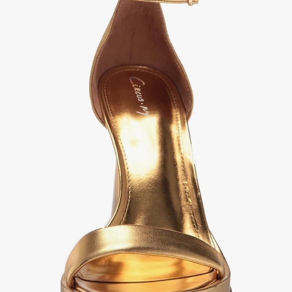 Circus by Sam Edelman Women's Gold Chunky platform Heels size 9.5 - Picture 3 of 13